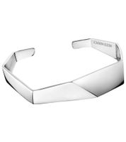 Impresionante brazalete Calvin Klein para mujer con diseño geométrico, talla XS, KJATMF0001, plateado