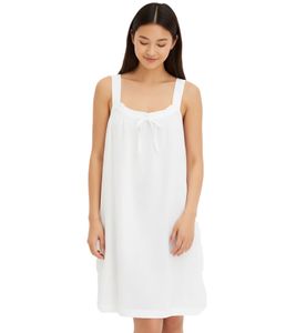 Nuisette femme confortable en coton seersucker léger blanc 921848