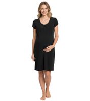 Pratica camicia da notte per allattamento/maternità/abbigliamento da notte premaman in cotone 943160 Nero