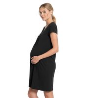 Pratica camicia da notte per allattamento/maternità/abbigliamento da notte premaman in cotone 943160 Nero