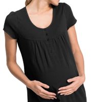 Pratica camicia da notte per allattamento/maternità/abbigliamento da notte premaman in cotone 943160 Nero