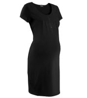 Pratica camicia da notte per allattamento/maternità/abbigliamento da notte premaman in cotone 943160 Nero