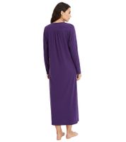 Cozy Women's Nightdress with Slit, Lace Nightdress, Cotton Dress 961576 Violet