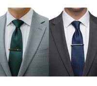 Calvin Klein Tie Clip with a Sparkling Crystal, Stainless Steel KJ7WAT140, Black, with Open or Closed Bar