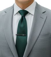 Calvin Klein Tie Clip with a Sparkling Crystal, Stainless Steel KJ7WAT140, Black, with Open or Closed Bar