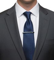 Calvin Klein Tie Clip with a Sparkling Crystal, Stainless Steel KJ7WAT140, Black, with Open or Closed Bar