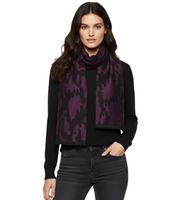 Elegante sciarpa Roberto Cavalli da uomo e da donna, realizzata in pura lana, disponibile nei colori nero/grigio, nero/rosso o grigio/nero