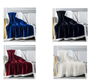 Wendbare Everlasting Comfort Plüsch-Sherpa-Fleecedecke Kuscheldecke 127 x 165 cm Blau, Schwarz, Weinrot und Schnee-Weiß