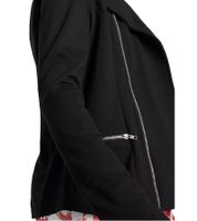 asymmetrische Damen Shirt-Jacke im Biker-Style mit Reißverschluss Strick-Jacke 950216 Schwarz