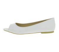 Ballerines intemporelles pour femme en similicuir, bout ouvert, blanches, réf. 936522