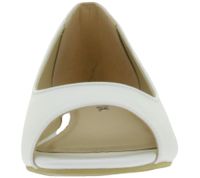 Ballerines intemporelles pour femme en similicuir, bout ouvert, blanches, réf. 936522