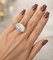Calvin Klein Damen Ring mit oval geformtem Stein Edelstahl-Ring Finger-Ring in Silber oder Silber/Blau