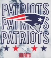 RE:COVERED X NFL New England Patriots Men's T-Shirt, Cotton Shirt in Ecru White or Tie-Dye Blue