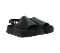 Sandali comodi con plateau da donna alla moda, scarpe estive con chiusura in velcro, 951891 Nero