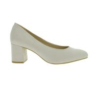 zeitlose Damen Pumps in Veloursleder-Optik Business-Schuhe mit Blockabsatz 954644 Beige