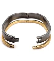 Calvin Klein Women's Two-Tone Bangle Set, Stainless Steel Bracelet, Jewelry KJ06BD2001 in Black/Gold, Silver/Rose Gold, Silver/Gold, or Dark Gray/Gold