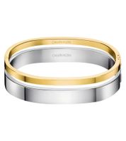 Calvin Klein Women's Two-Tone Bangle Set, Stainless Steel Bracelet, Jewelry KJ06BD2001 in Black/Gold, Silver/Rose Gold, Silver/Gold, or Dark Gray/Gold