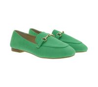 bequeme Damen Loafer-Schuhe mit gepolsterter Innensohle Leder-Imitat-Schuhe Schlupfschuhe 957050 Opal-Grün