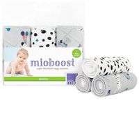12-Pack Bambino Mio Baby Toddler Absorbent Inserts with Stay-Dry Top Layer - Reusable Cloth Diaper Inserts - White, Solid Color, Fruit Print, or Animal Print