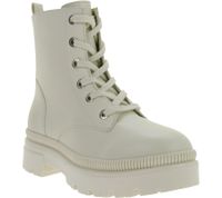 derbe Damen Winter-Stiefel Combat-Boots mit kleinem Plateau Schnür-Stiefelette 930964 Beige