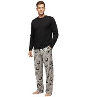 RE:COVERED Loungepants Herren Schlafanzug-Hose mit Star-Trek- oder Star-Wars Print Baumwolle Pyjama-Hose Grau oder Schwarz/Weiß