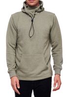 Modischer Kapuzen-Sweater für Herren mit intregrierter Mund-Nasen-Bedeckung Hoodie Pullover 19139 Dunkelgrau, Hellgrau, Blau, Khaki oder Rot