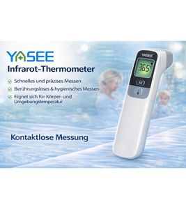 Termómetro infrarrojo YASEE JA-11A con señal acústica para fiebre o temperatura elevada, termómetro frontal sin contacto, color blanco