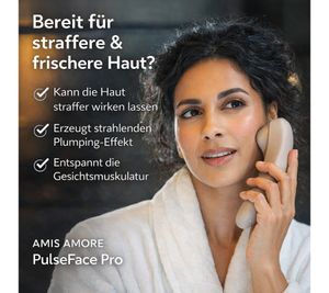 AMIS AMORE PulseFace Pro – Elektrisches Massagegerät für die kosmetische Gesichtspflege für Gesicht & Hals Grau/Silber