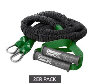 Elastische 2er Pack CROSSOVER SYMMETRY Widerstandsbänder für die Schulter Trainingsbänder Seilbänder Schwarz/Grün