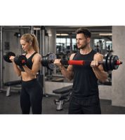 Verstellbare ZERRO SPORT Kurz-Hanteln-Set mit Verbindungsstahlrohr Lang-Hanteln Dumbbell Fitness-Zubehör 20kg Schwarz/Rot