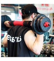 Verstellbare ZERRO SPORT Kurz-Hanteln-Set mit Verbindungsstahlrohr Lang-Hanteln Dumbbell Fitness-Zubehör 20kg Schwarz/Rot