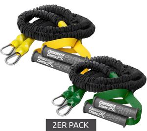 Elastische 2er Pack CROSSOVER SYMMETRY Widerstandsbänder für die Schulter Trainingsbänder Seilbänder Schwarz/Gelb oder Schwarz/Grün