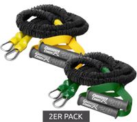 Elastische 2er Pack CROSSOVER SYMMETRY Widerstandsbänder für die Schulter Trainingsbänder Seilbänder Schwarz/Gelb oder Schwarz/Grün