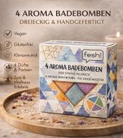 20-Pack fesh! Aroma Bath Bombs in Four Different Colors and Scents - Sustainable Bath Accessories - 20 x 40g Wellness Blue/Purple/Orange/Yellow