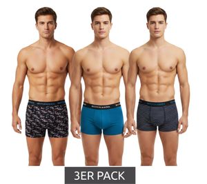3-Pack SCOTCH & SODA Men's Boxer Shorts with Cotton Stretch Underwear SSSP25M166645-430 Blue/Black/Multicolor