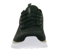 sportliche SKECHERS Graceful Damen Turn-Schuhe mit Memory Foam low Sneaker mit Logo-Patch im Metallic-Look Sport-Schuhe 12615-BKGD Schwarz/Weiß/Gold