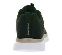 sportliche SKECHERS Graceful Damen Turn-Schuhe mit Memory Foam low Sneaker mit Logo-Patch im Metallic-Look Sport-Schuhe 12615-BKGD Schwarz/Weiß/Gold