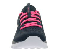 sportliche SKECHERS Graceful Damen Turn-Schuhe mit Memory Foam low Sneaker mit Logo-Patch im Metallic-Look Sport-Schuhe 12615-NVHP Blau/Pink/Weiß