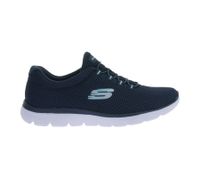 praktische SKECHERS Summits Damen Turn-Schuhe mit Memory Foam low Sneaker Slip-In Sport-Schuhe 12985-NVLB Blau/Weiß