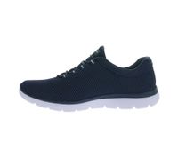 praktische SKECHERS Summits Damen Turn-Schuhe mit Memory Foam low Sneaker Slip-In Sport-Schuhe 12985-NVLB Blau/Weiß