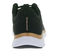 stoßdämpfende SKECHERS Flex Appeal 4.0 Damen Turn-Schuhe mit Air-Cooled Memory Foam Low Sneaker mit Logo-Patch Sport-Schuhe 149303-BKRG Schwarz/Weiß/Rosegold