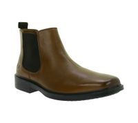 Eleganti stivaletti Chelsea da uomo SKECHERS Miller Boris in vera pelle con memory foam raffreddato ad aria 205072-COG Marrone