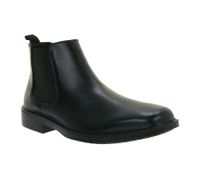 Eleganti stivaletti Chelsea da uomo SKECHERS Miller Boris in vera pelle con memory foam raffreddato ad aria, 205072-BLK, neri