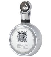 Refined Lattafa Fakhar Platinum Unisex Eau de Parfum, a sensual oriental body fragrance for women and men, 100ml, silver bottle