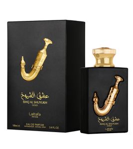 Timeless Lattafa Pride Ishq Al Shuyukh Gold Unisex Eau de Parfum - Elegant Body Fragrance for Women and Men, 100ml, Black