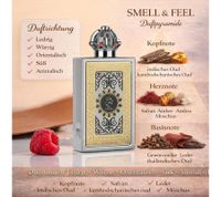 Oriental-Leather Lattafa King of Arabia Eau de Parfum 100 ml Unisex in a beautifully designed bottle with 4 additional fragrance samples (Silver & Gold)