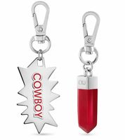 Cool Calvin Klein Downtown Charm Set: Stainless Steel Pendants with Contrasting Resin and COWBOY Logo - Bag Accessories - 7 x 1.3 cm - Yellow, Red, or Blue