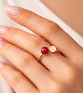 Timeless Calvin Klein women's designer ring, stainless steel ring from the Bubbly collection, ring size 6, finger ring KJ9RJR140206, gold/rose