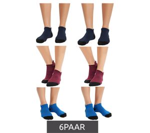 6 pares de calcetines deportivos unisex con suela de rizo suave, calcetines de algodón, calcetines de punto 979459 Azul/Azul oscuro/Rojo