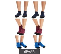 6 pares de calcetines deportivos unisex con suela de rizo suave, calcetines de algodón, calcetines de punto 979459 Azul/Azul oscuro/Rojo